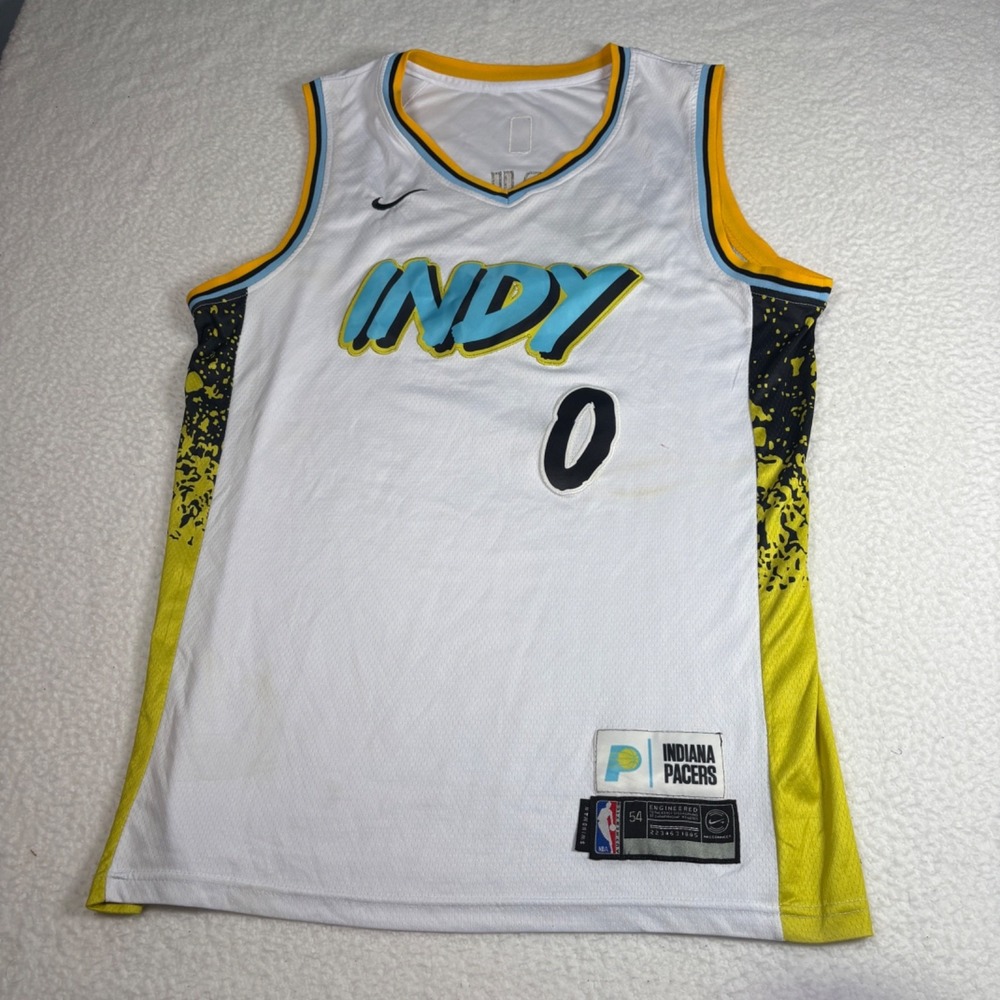 Nike Men's Indiana Pacer Tyrese Haliburton NBA Size 54 Basketball Jersey